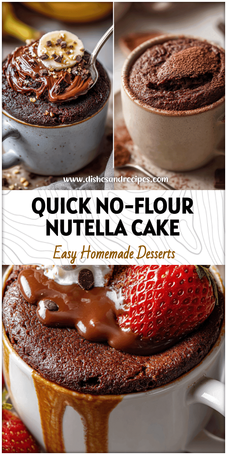 Flourless Chocolate Nutella Mug Cake in 5 Minutes – Easy No-Flour Recipe